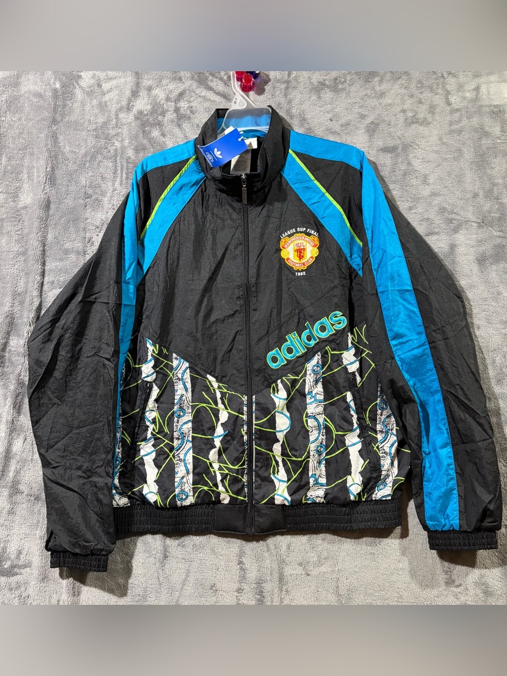 Adidas Originals Track Jacket Manchester Utd Sharp Retro Men’s Size Medium New